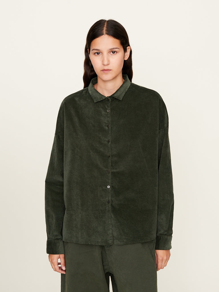 Album di Famiglia - Short Collar Shirt V in Forest