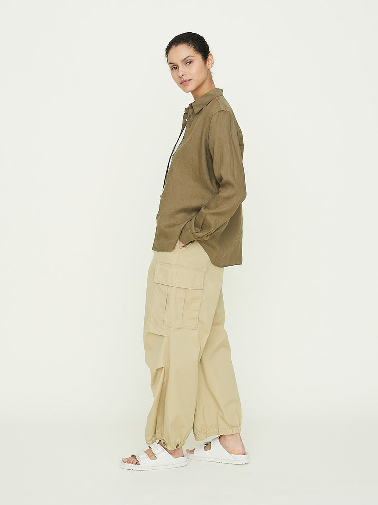 Aspesi Oversized Cargo Pants with Drawstrings in Colonial Beige