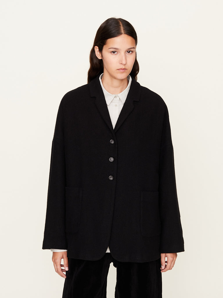 Apuntob - Plain Cashmere Jacket in Black