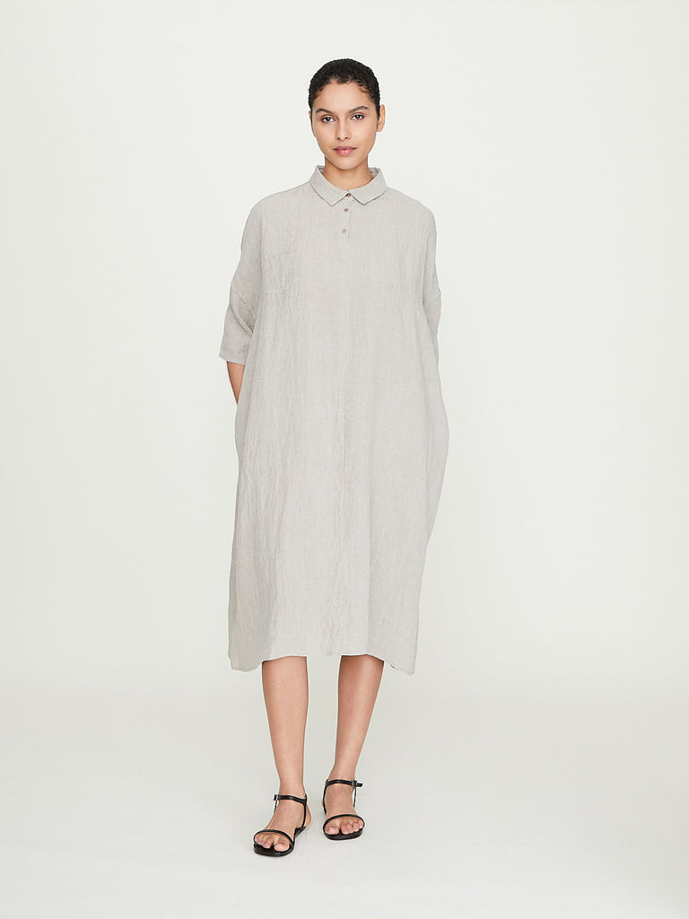 Apuntob Linen Dress in Ecru
