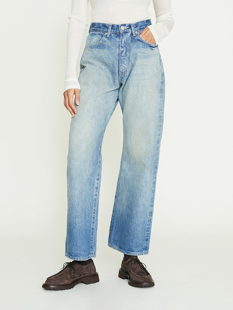 Auralee Selvedge Heavy Denim Pants in Faded Indigo