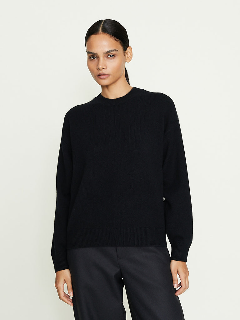 Auralee Baby Cashmere Knit in Top Black