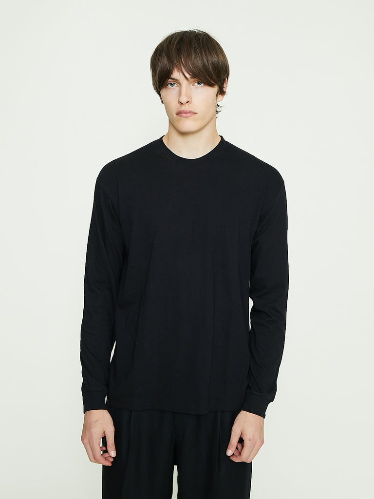 Auralee Seamless Long Sleeve Tee in Black