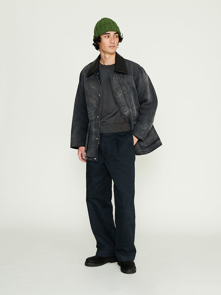 Auralee - Product Dyed Organic Cotton Duck Blouson in Faded Black