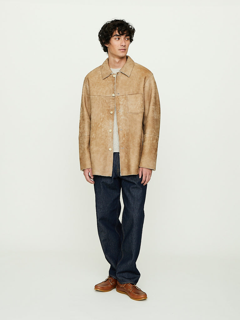 Auralee - Men's Merino Mouton Shirt Blouson in Beige