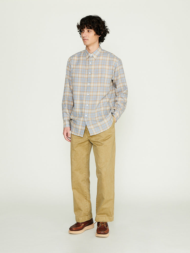 Auralee - Product Dyed Finx Chino One-Tuck Pants in Beige