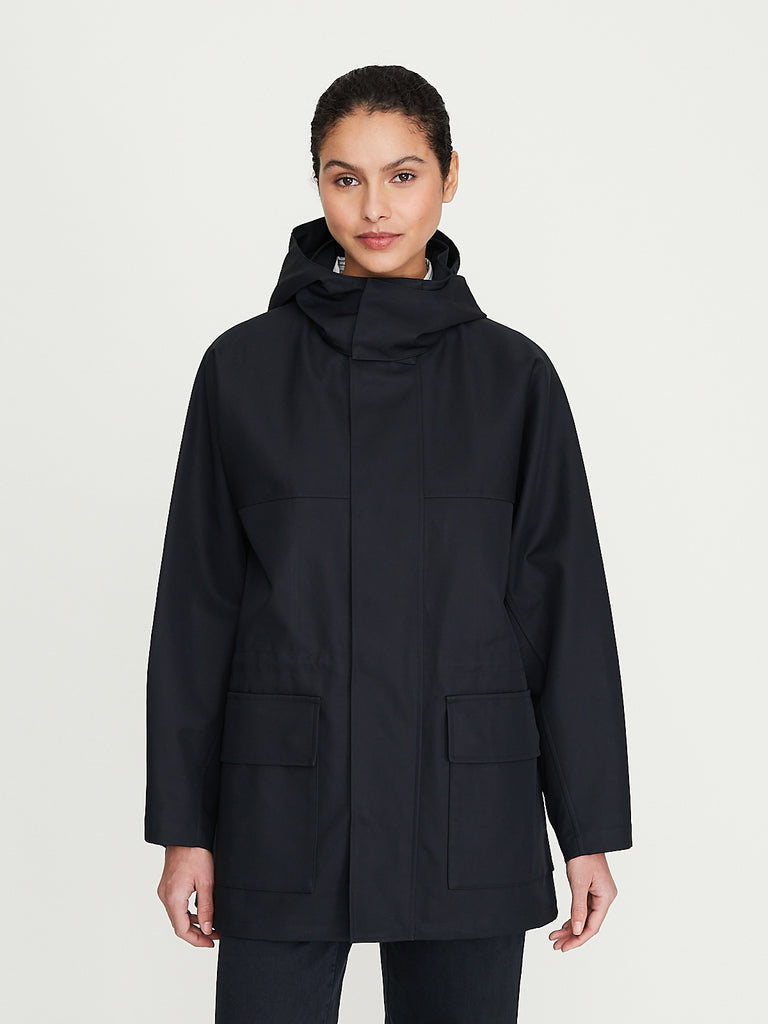 Auralee - Women's High-Density Bonded Cotton Gabardine Blouson in Dark Navy