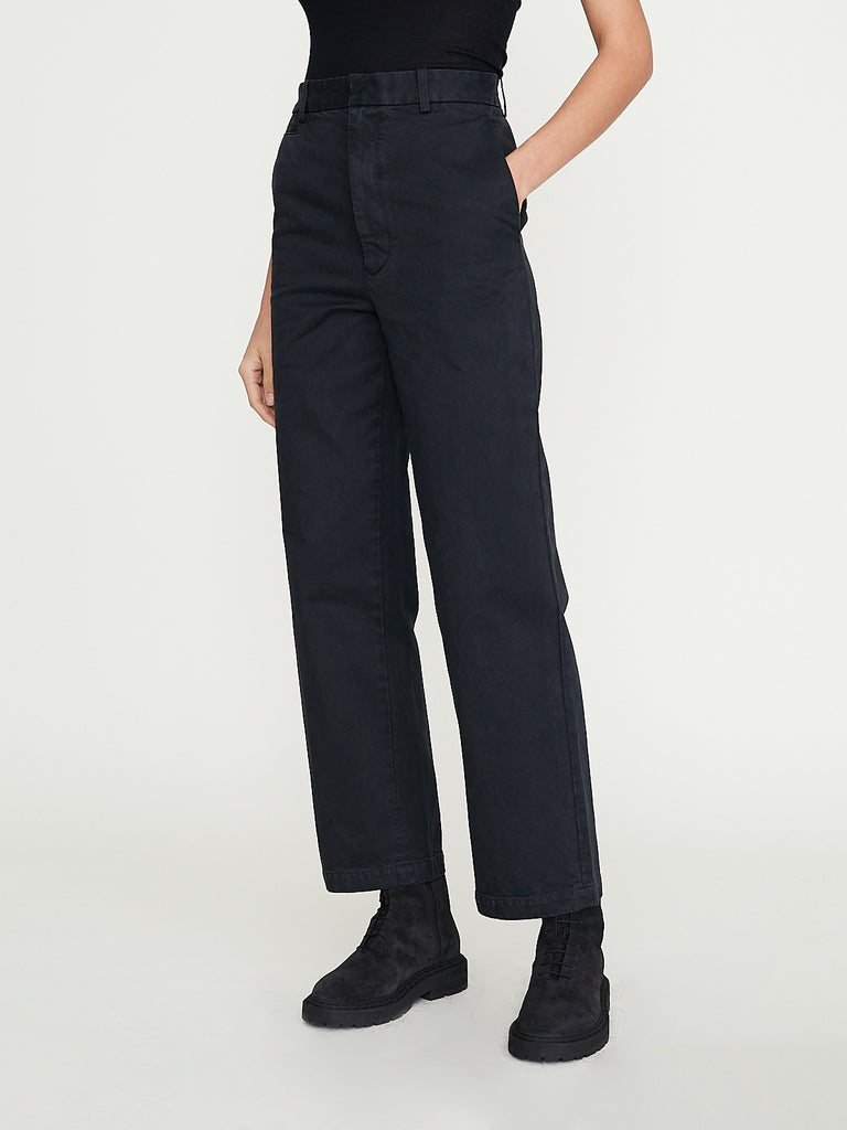 Auralee - Product Dyed Finx Chino Narrow Pants in Black