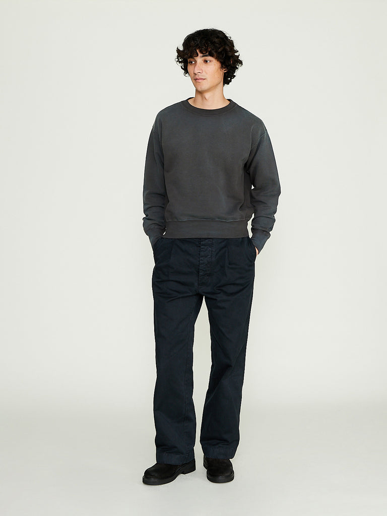 Auralee - Product Dyed Finx Chino One-Tuck Pants in Black