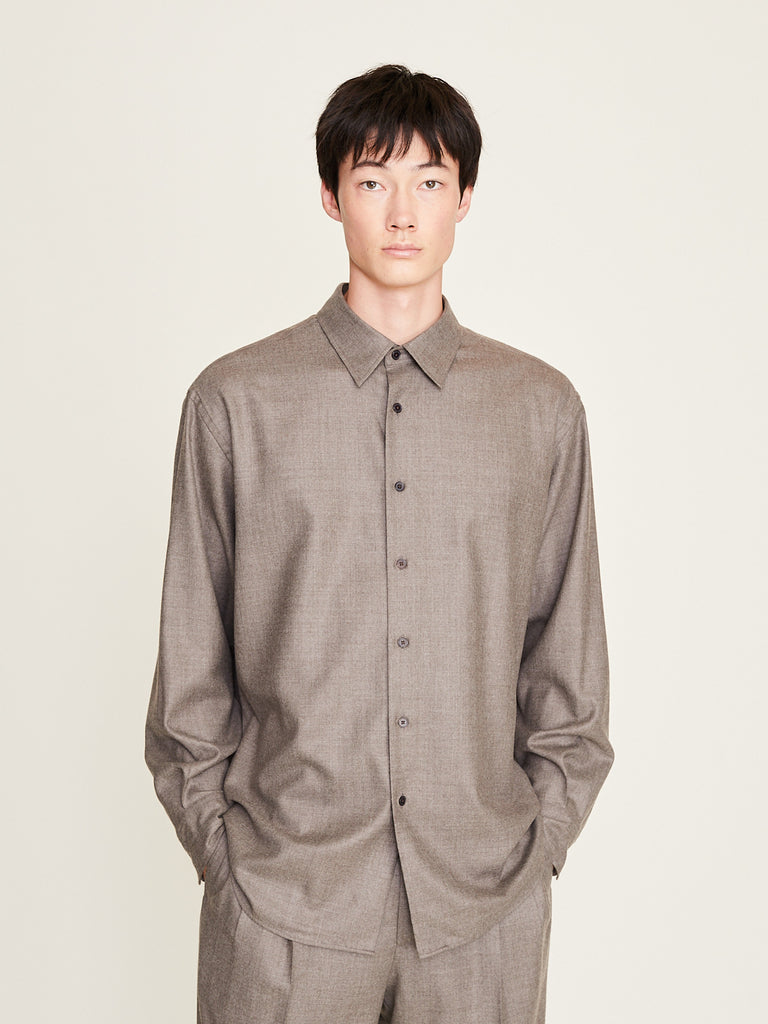 Auralee - Super Light Wool Shirt in Top Brown