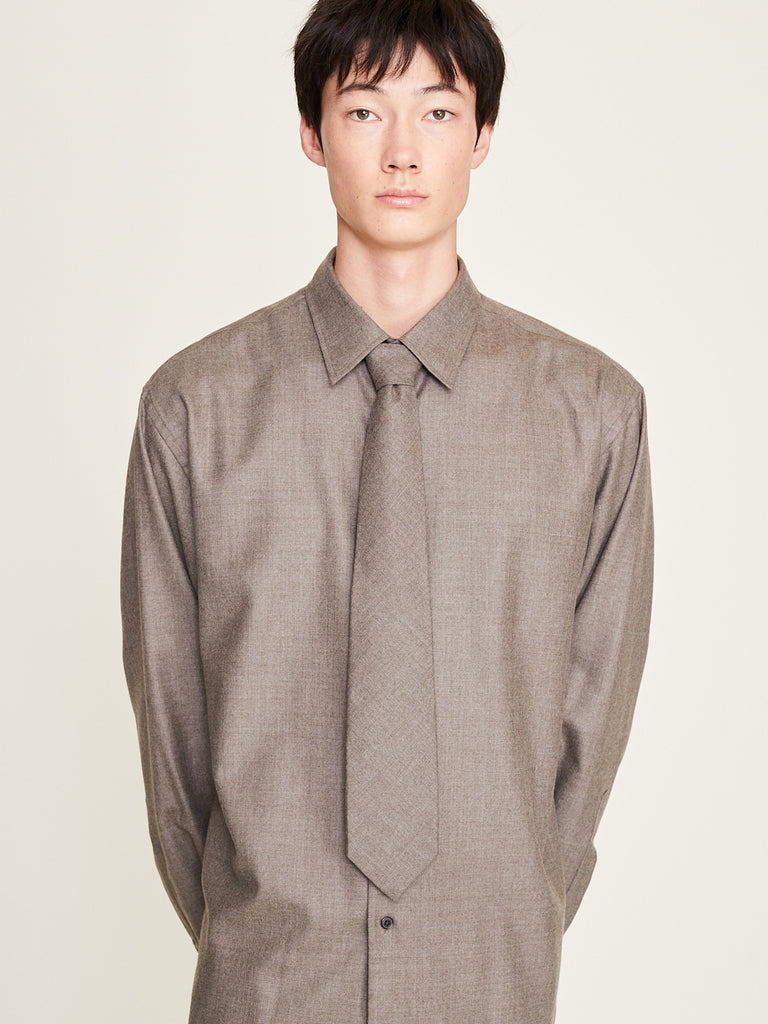 Auralee - Super Light Wool Tie in Top Brown