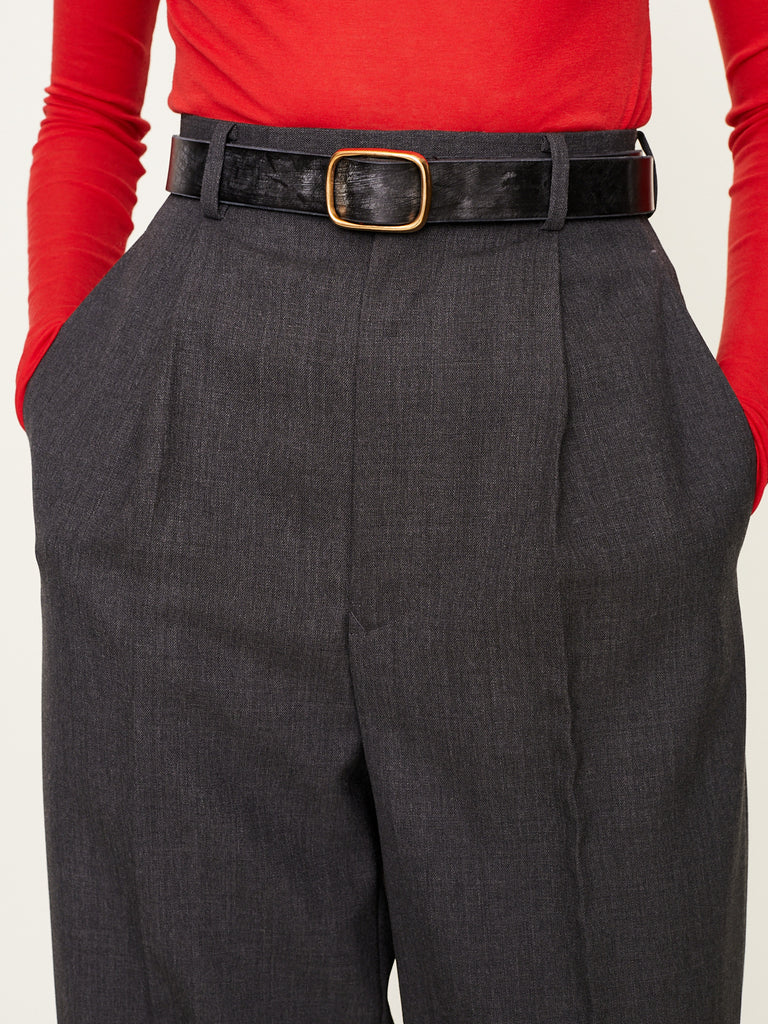 Auralee - Reversible Buckle Belt in Black