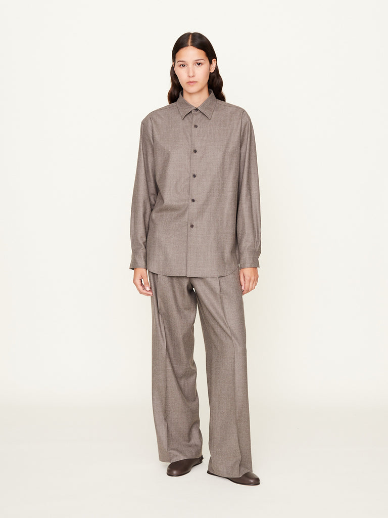 Auralee - Super Light Wool Two-Tuck Slacks in Top Brown