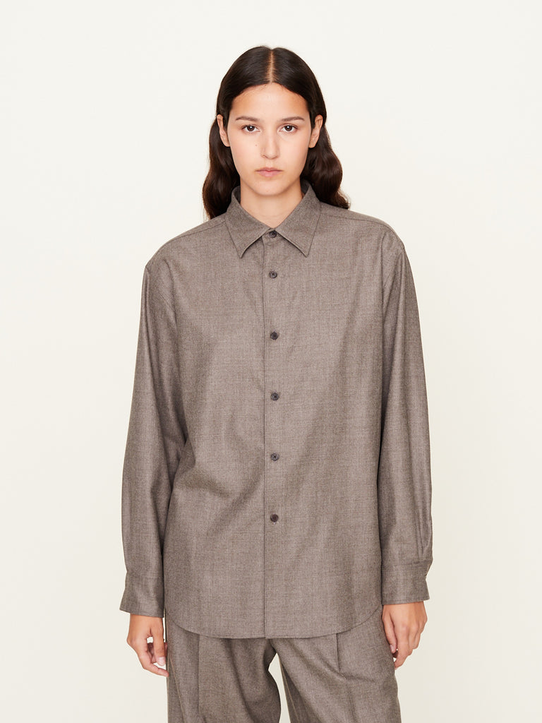 Auralee - Super Light Wool Shirt in Top Brown