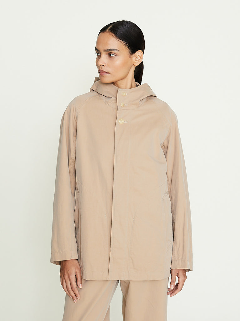 Arts & Science Hooded Short Coat in Dark Beige