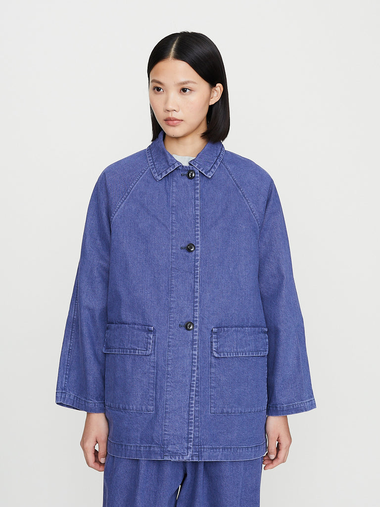 Arts & Science - Bal Collar Long Jacket in Blue Gray