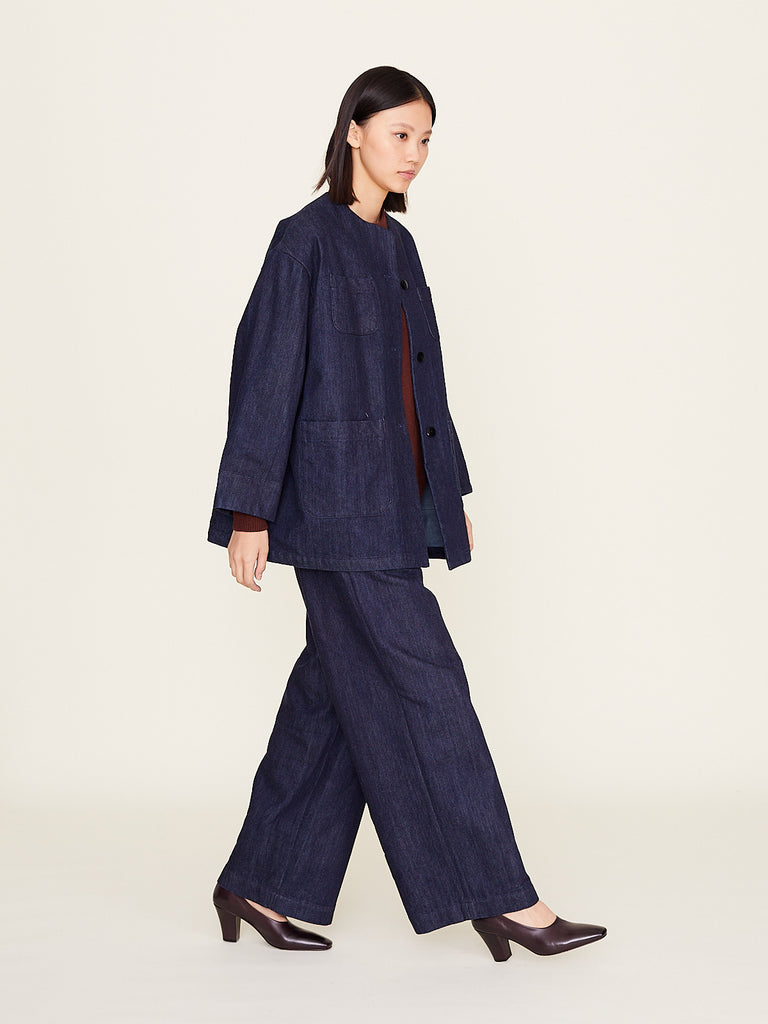 Arts & Science - F-Darts Wide Pants with Back Elastic in Dark Navy