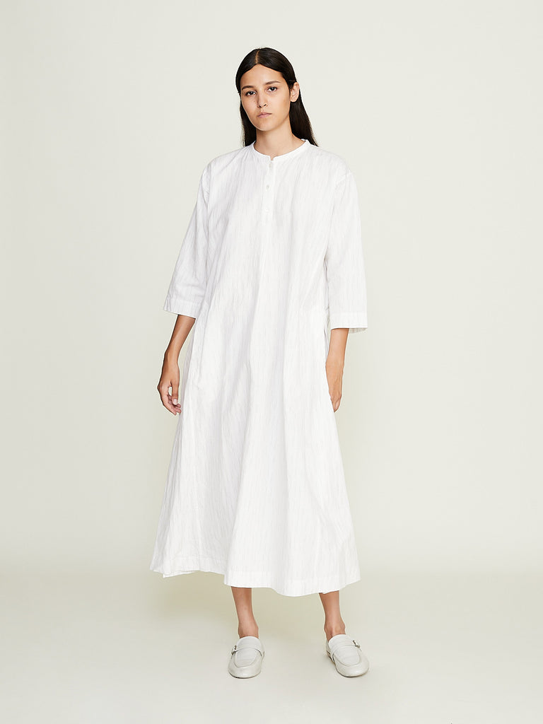 Arts & Science - Side Panel Tuck Long Dress in Off White