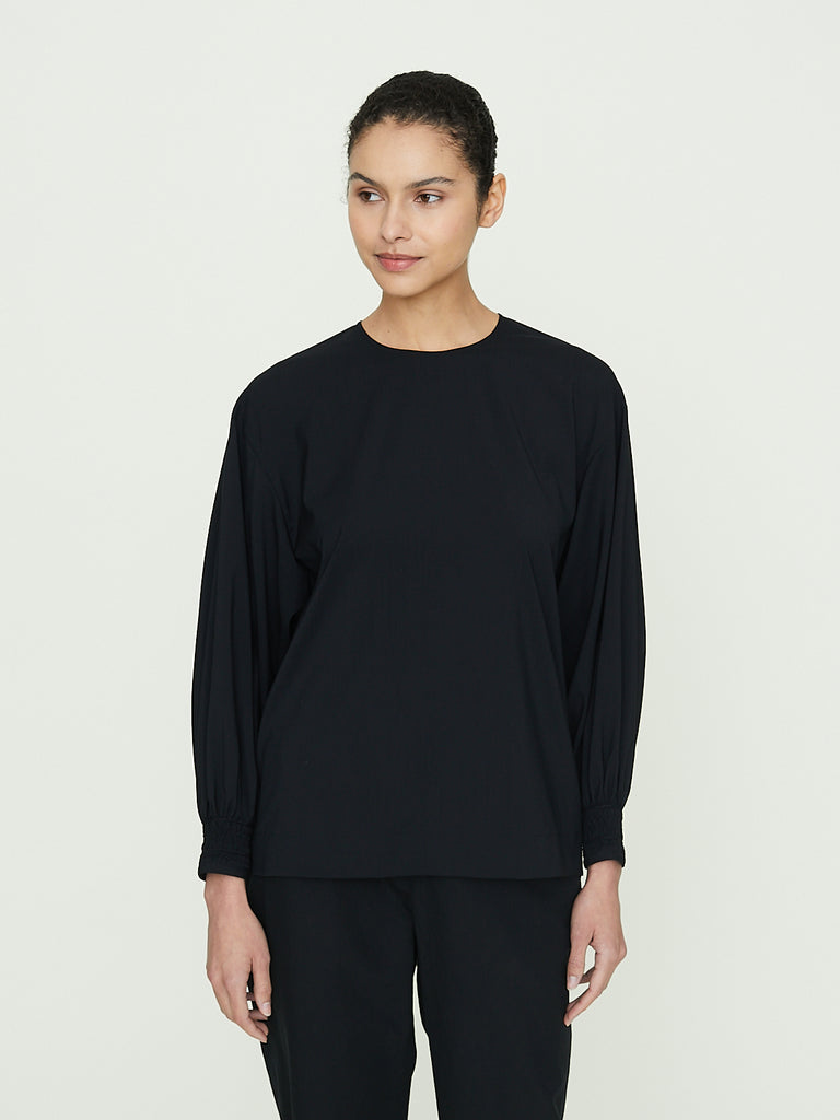 Arts & Science Smocking Sleeve Blouse in Black