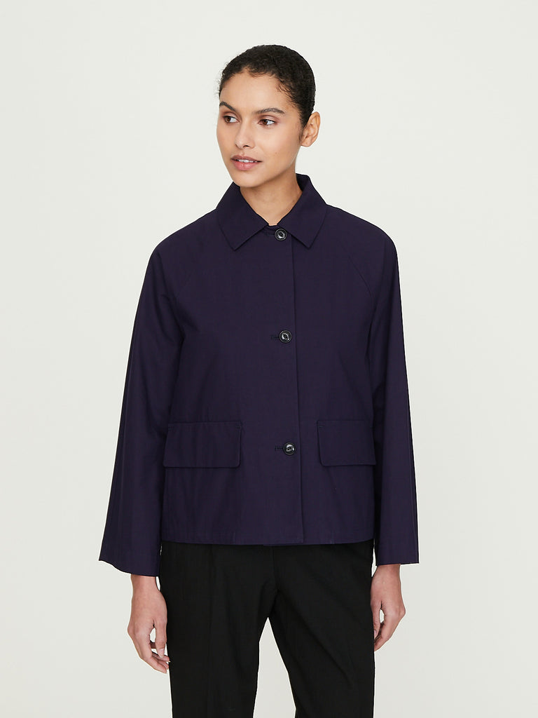 Arts & Science Bal Collar Cropped Jacket in Purplish Navy