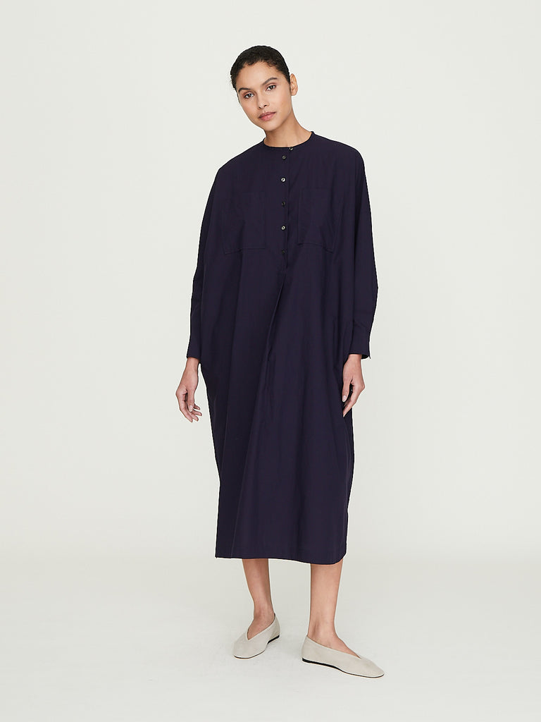 Arts & Science Big Pocket Shirt Dress in Purplish Navy