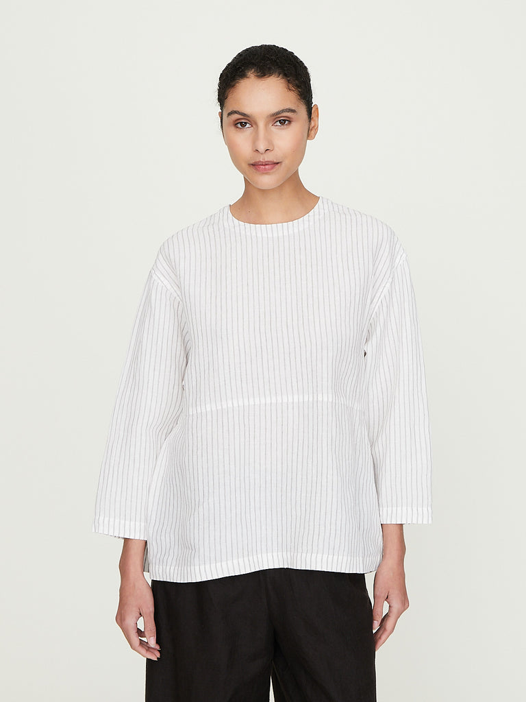 Arts & Science Side Tuck Peplum Blouse 2 in Off White
