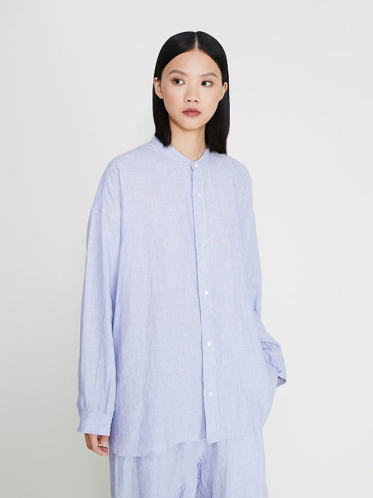 Arts & Science - Band Collar Simple Shirt in Saxe Blue