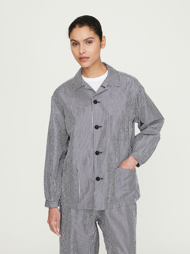 Arts & Science Open Collar Work Shirt in Purplish Navy