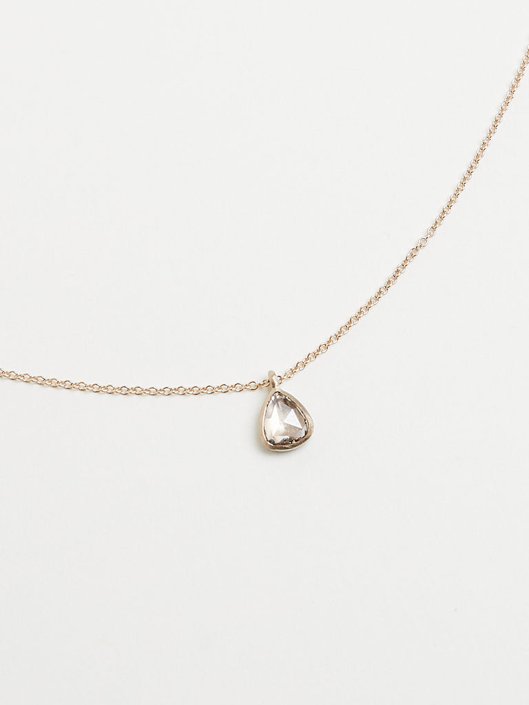 Anaconda Gwyneth S Micro Pendant in 18k White Gold/Palladium with 0.50ct Champagne Diamond Drop