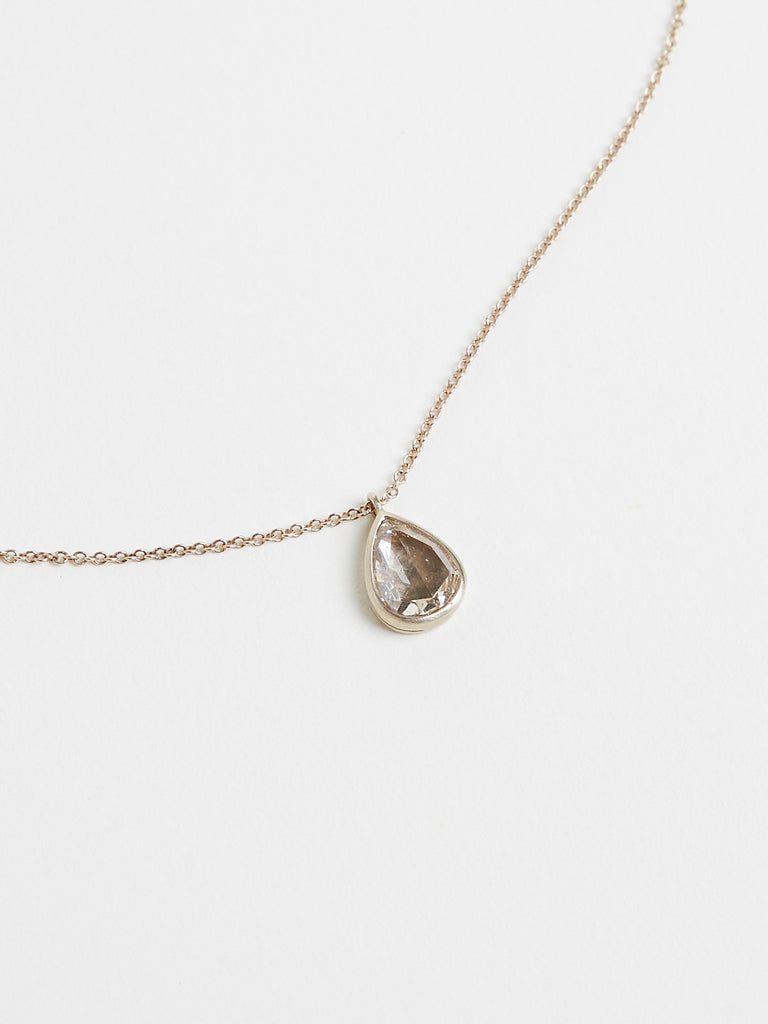 Anaconda Gwyneth S Micro Pendant in 19k White Gold & 18k White Gold with 1ct Light Champagne Diamond Drop