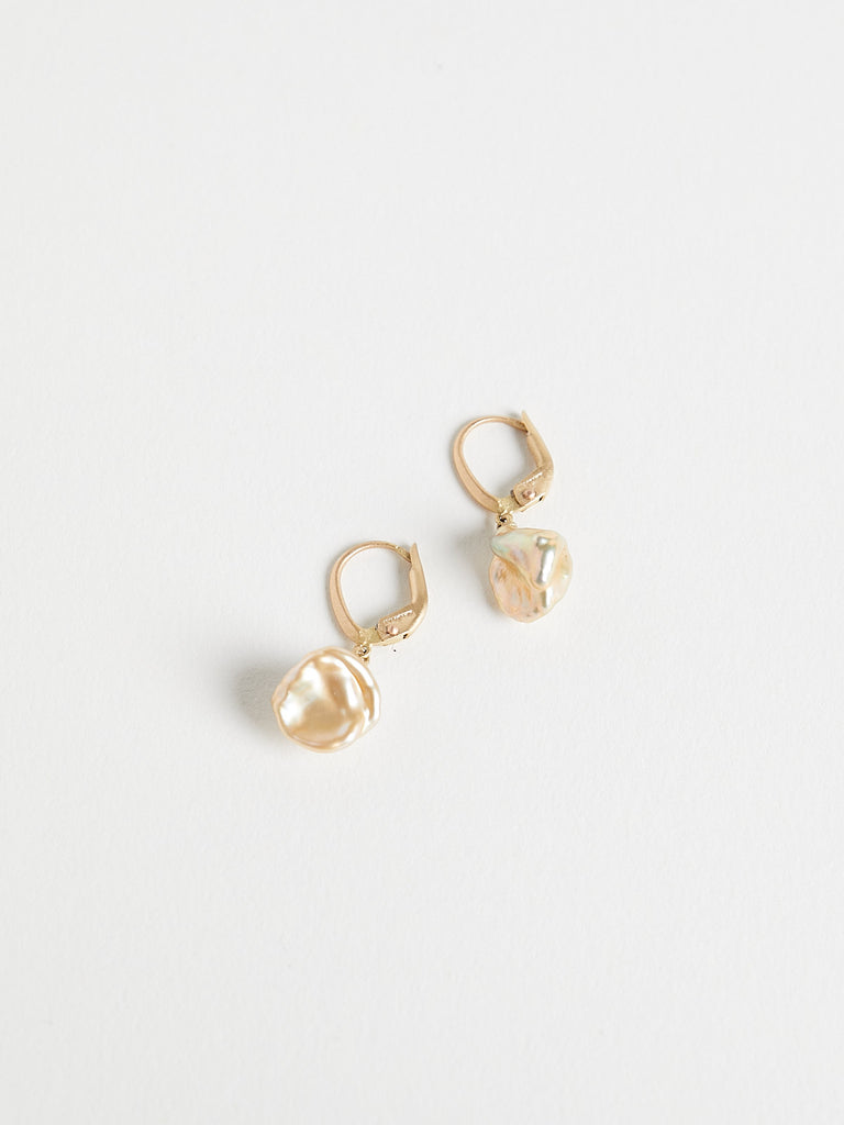 Anaconda Momo Pearl Earrings with 5.35ct Gold Keshi Pearls on 18k Yellow Gold