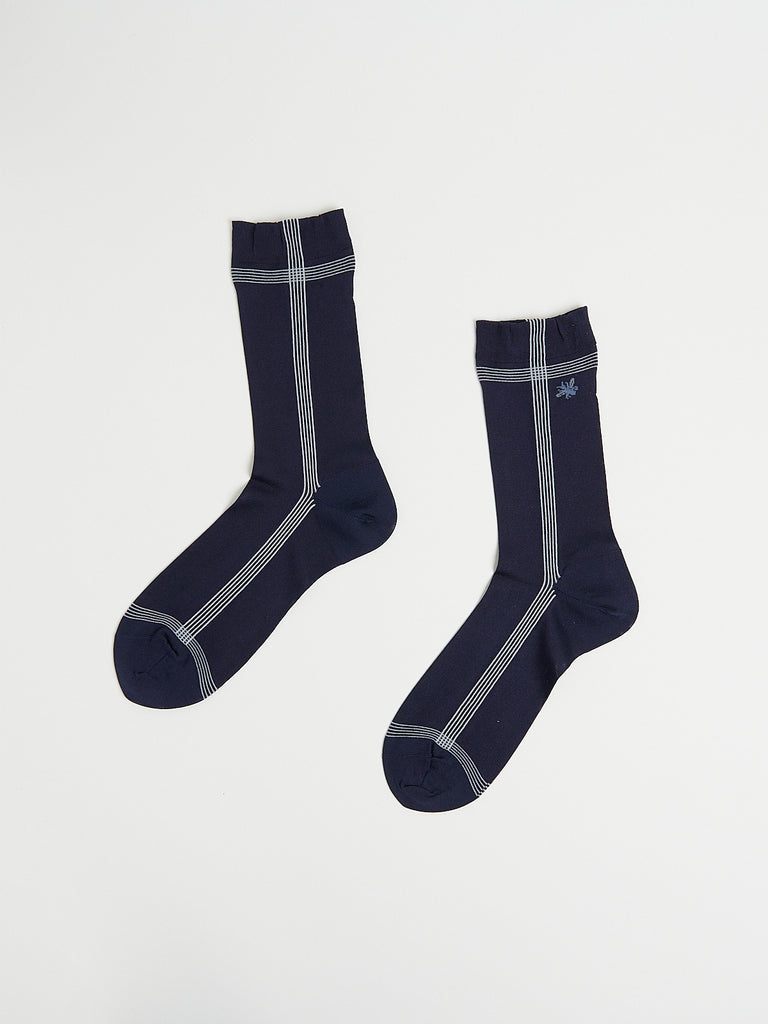 Antipast - Side Line Silk Socks in Navy