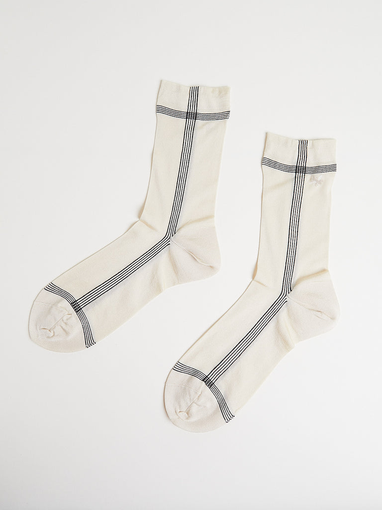 Antipast - Side Line Silk Socks in Ivory