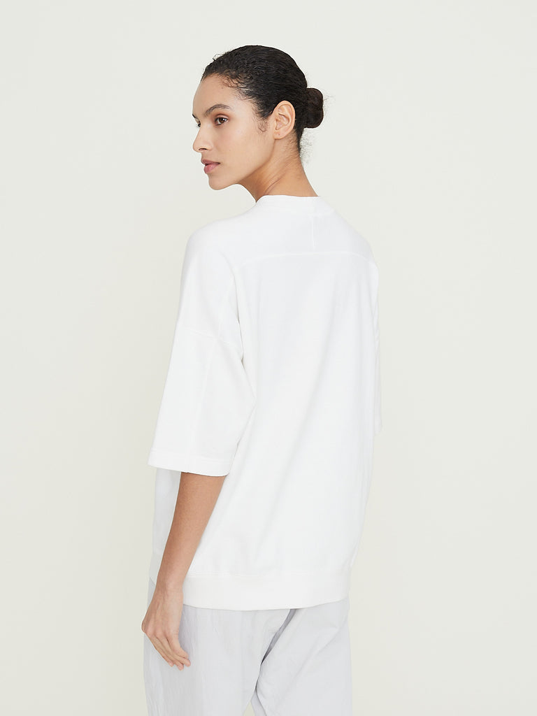 Arts & Science Back Line Sweatshirt Half Sleeve in Off White