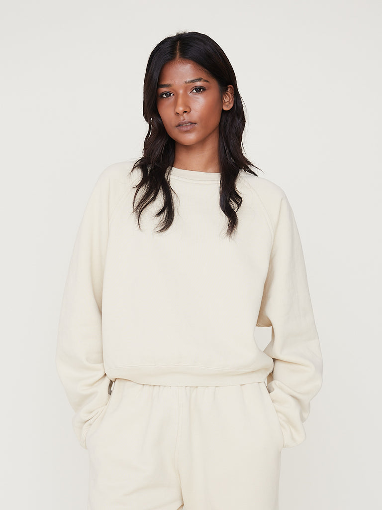 Auralee High Count Heavy Sweat Pullover in Ivory