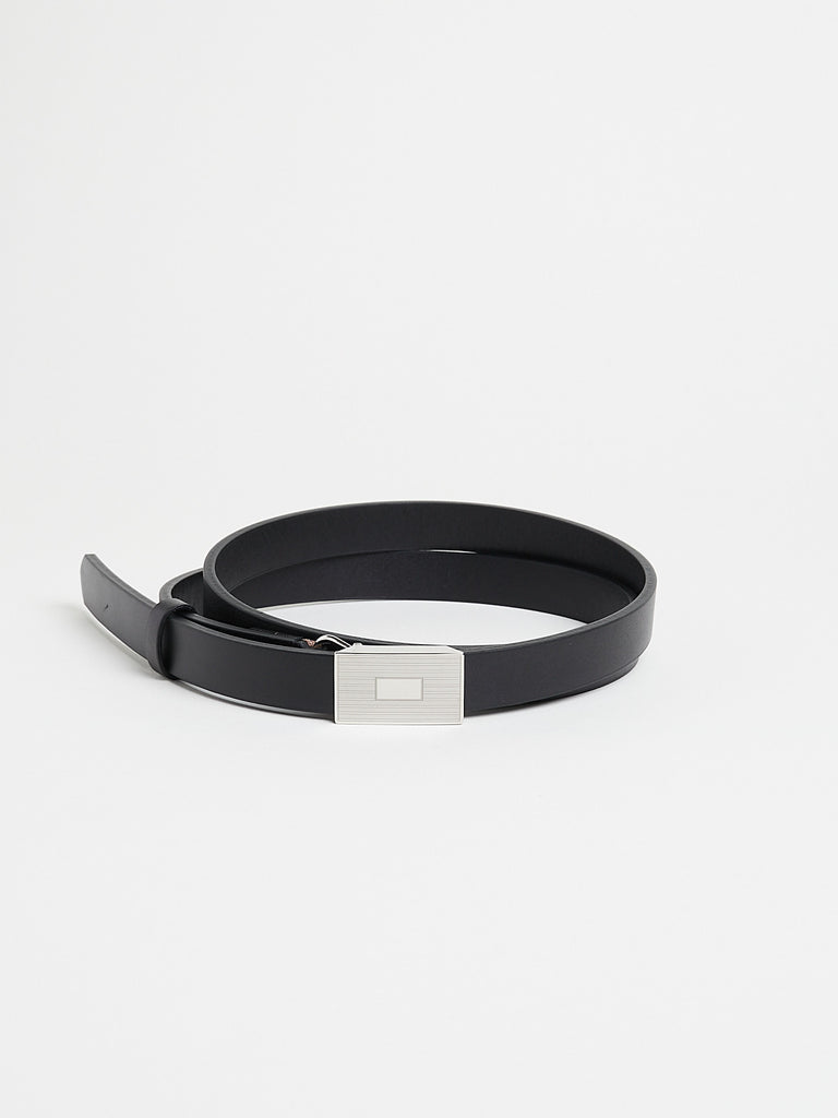 Auralee Leather Slide Belt in Black