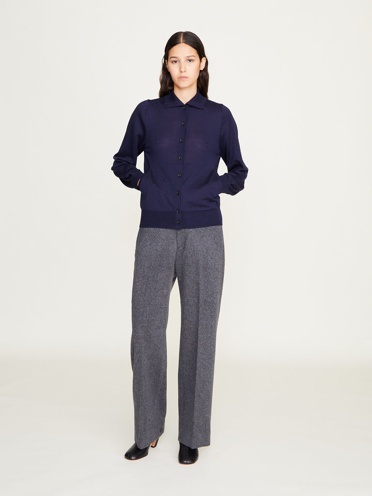 Bare - Merino Bomber Jacket in Navy