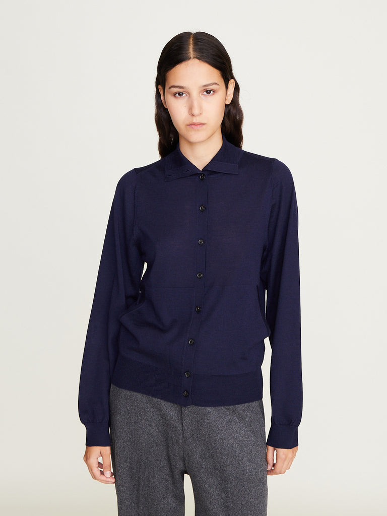 Bare - Merino Bomber Jacket in Navy