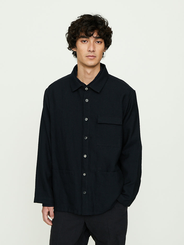 Bergfabel - Hugo Shirt in Black Navy