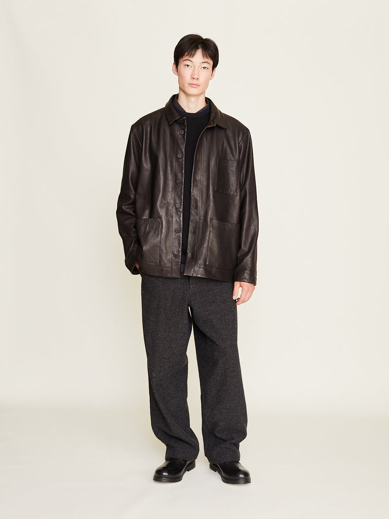 Bergfabel - Leather Hugo Jacket Manga in Brown