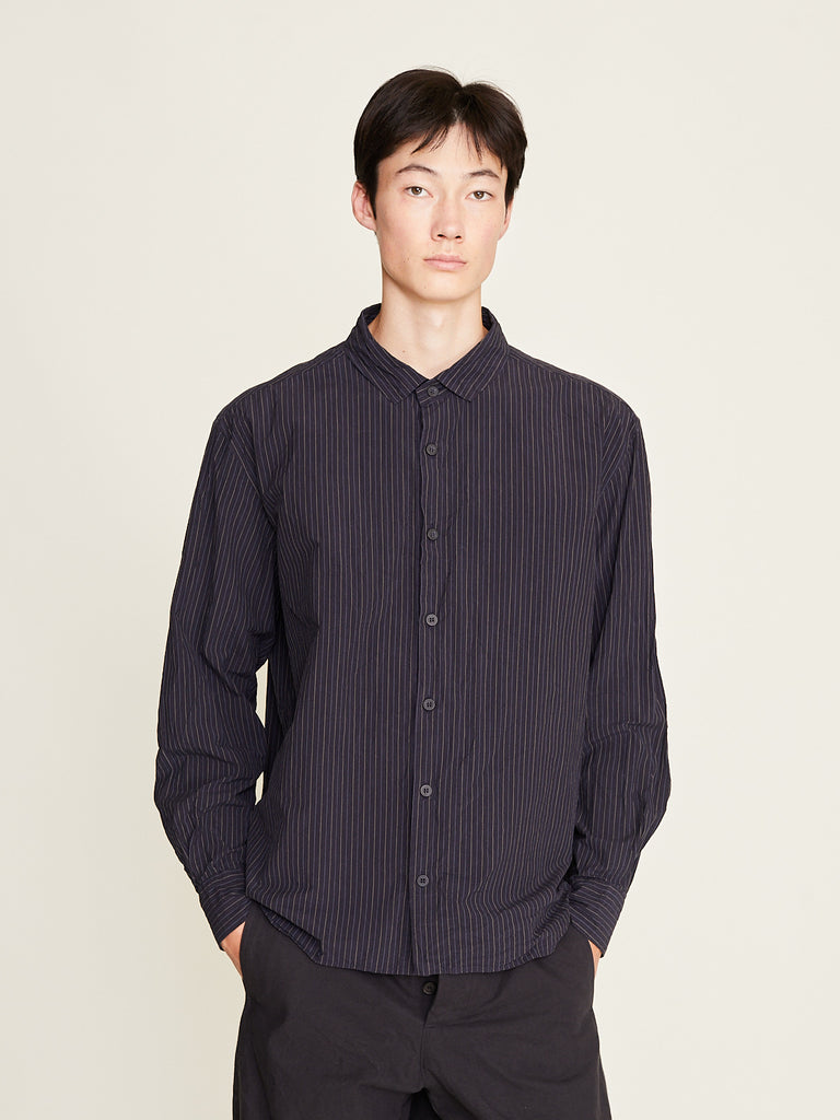 Bergfabel - Farmer Shirt in Black Stripe