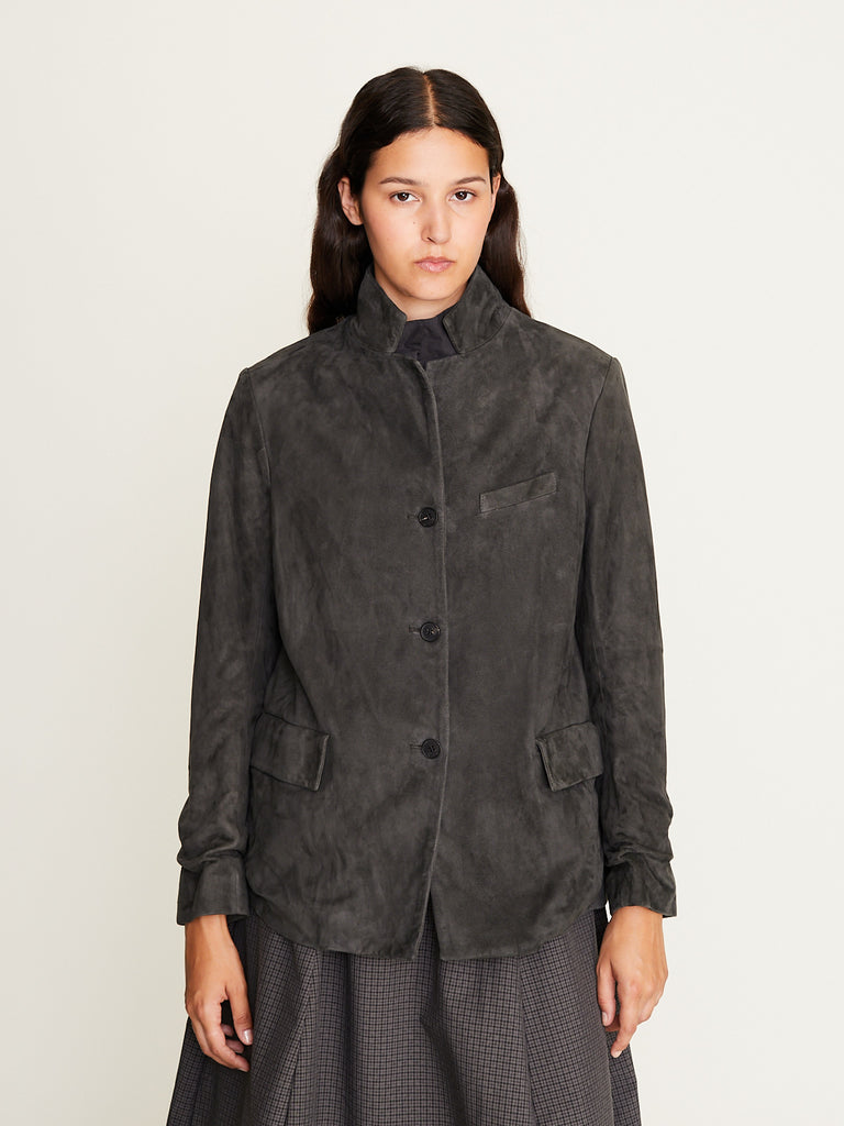 Bergfabel - Leather Giulia Jacket in Smoke