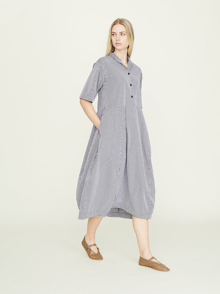 Bergfabel Letty Dress in Navy Check