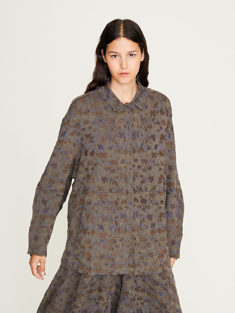 Boboutic - Semina Shirt Jacket in Grey Moss Mix