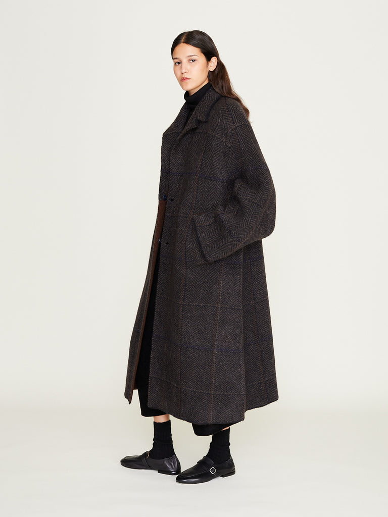 Boboutic - Spina Double Breast Coat in Navy Mix