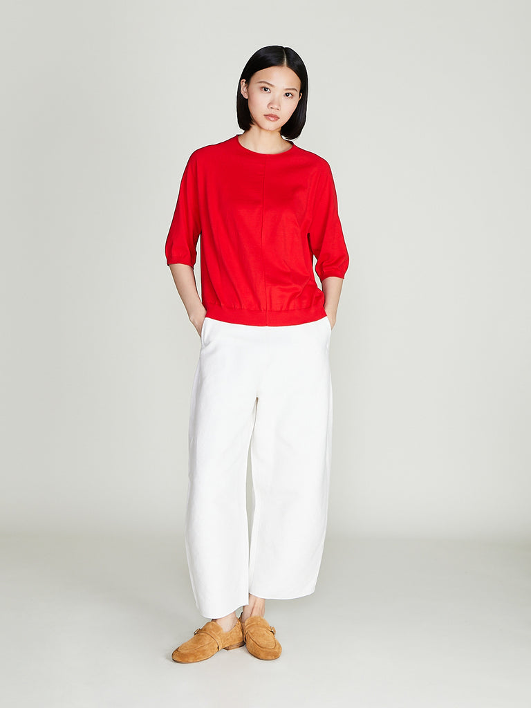 Boboutic - Short Sleeves Sweater in Red