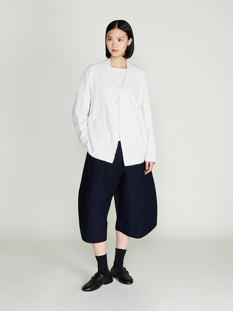 Boboutic - Crinkled Jacket in Milk/Blue Stripes