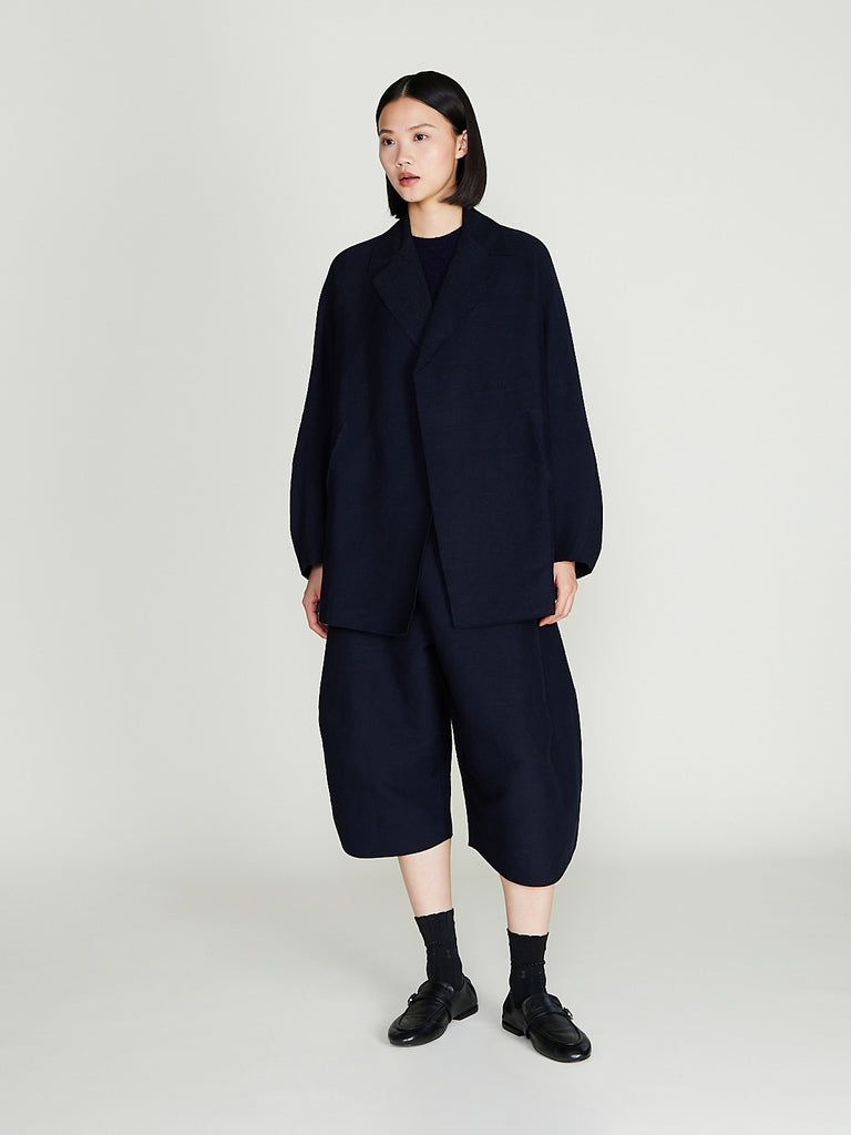 Boboutic - Double Breast Long Jacket in Navy