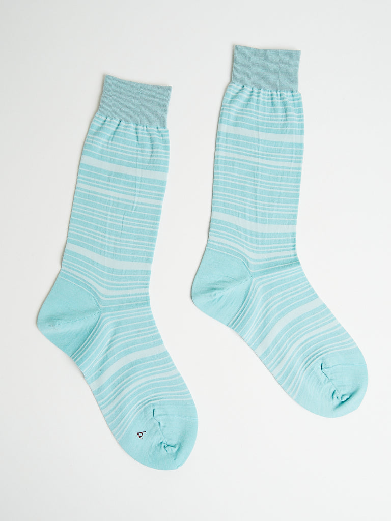 Babaco Stripe Socks in Mint Blue