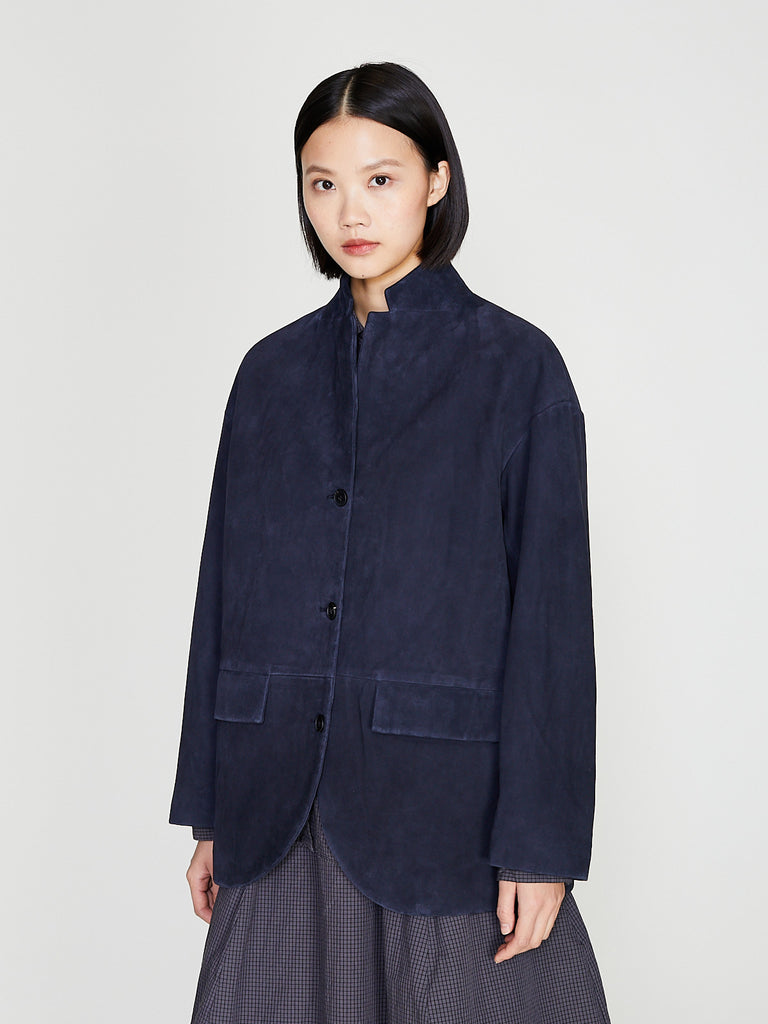 Bergfabel - Leather Bella Jacket in Navy